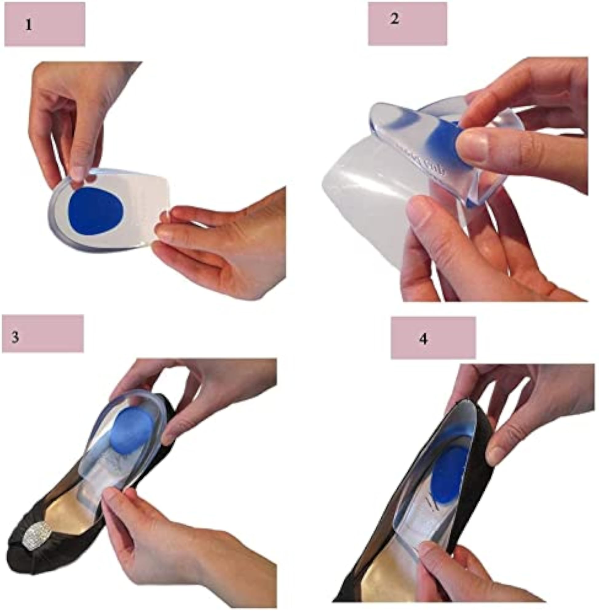 Silicone Gel Heel Protector Insole Cups for Pain Relief